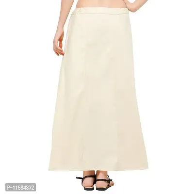 Girl Women's Royal Cotton Readymade Petticoat for Saree (SIZE-MEDIUM)COLOR-CREAM-thumb2