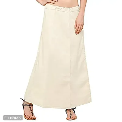 Girl Women's Royal Cotton Readymade Petticoat for Saree (SIZE-MEDIUM)COLOR-CREAM-thumb0