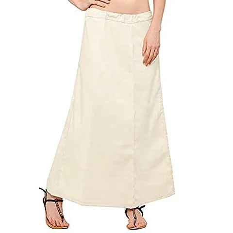 Girl Women's Readymade Petticoat for Saree (SIZE-MEDIUM)COLOR-CREAM