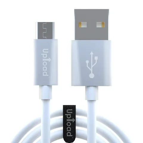 Upload Micro USB Data Cable For Mobile | Charging Cable | TPE (White) (1 Meter)