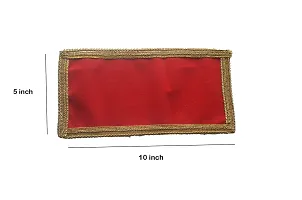 Small (10 x 5 inch) Rectangle Plain Velvet Red Cloth for Puja | Pooja Aasan Kapda | Red Plain puja chowki Cloth for Home Mandir, Temple, God  Goddess Aasan (Pack of 5)-thumb2