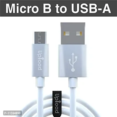 Upload Micro USB Data Cable For Mobile | Charging Cable | TPE (White) (1 Meter)-thumb2