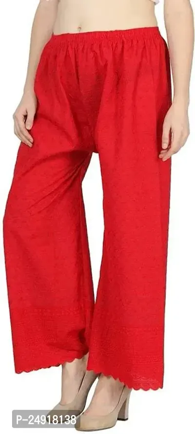 M J Cloth House Women Regular Fit Red Pure Cotton Trousers | Colour - Red | Size - P-thumb4