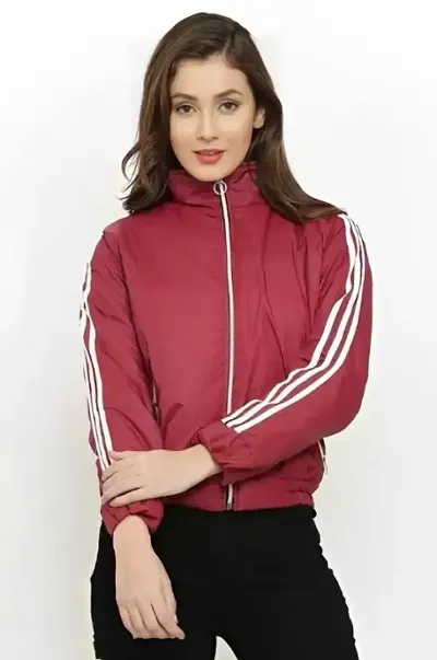 Stylish Multicoloured Acrowool Solid Zip Jackets For Women