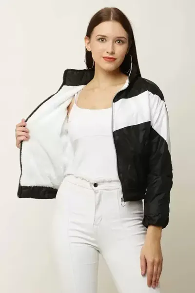 Stylish Black Solid Denim Jacket For Women