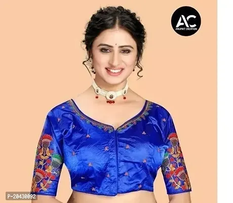 Stylish Fancy Satin Stitched Blouses For Women-thumb0