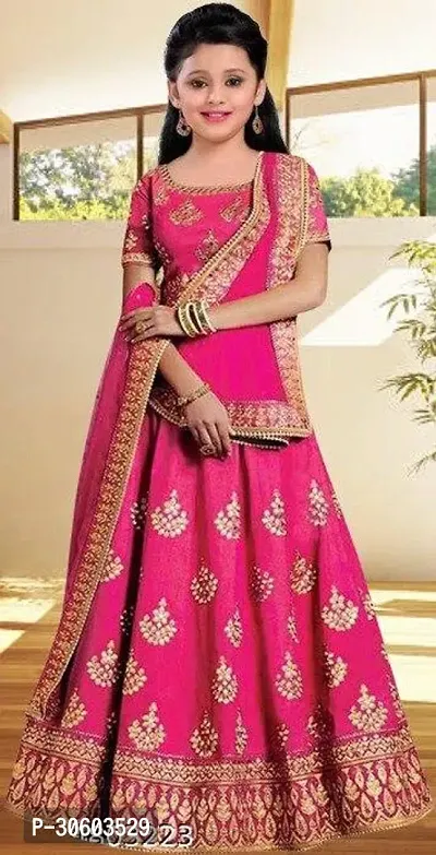 Beautiful Cotton Blend Semi-stitched Lehenga Choli and Dupatta Set