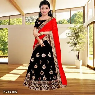 Beautiful Cotton Blend Semi-stitched Lehenga Choli and Dupatta Set-thumb0