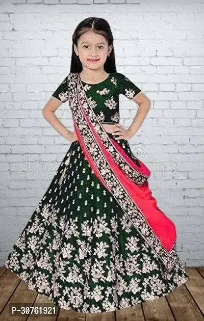 Beautiful Cotton Blend Semi-stitched Lehenga Choli and Dupatta Set-thumb0