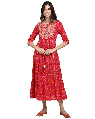 Stylish Embroidered Cambric Kurta For Women