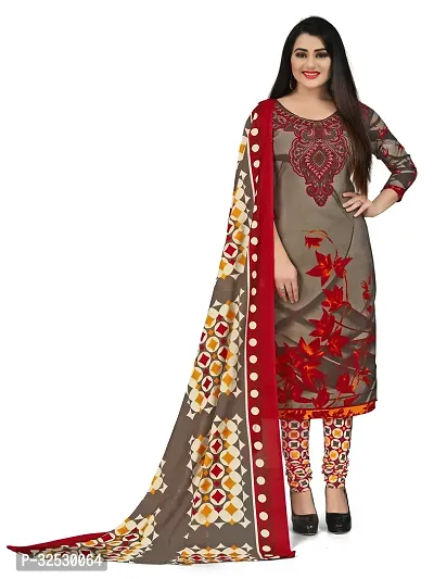 Elegant Multicoloured Crepe Printed Dress Material with Dupatta For Women Pack Of 2-thumb2