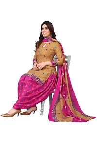 Elegant Beige Cotton Blend Printed Dress Material with Dupatta For Women-thumb3