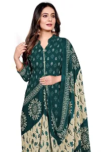 Elegant Green Cotton Blend Printed Dress Material with Dupatta For Women-thumb3