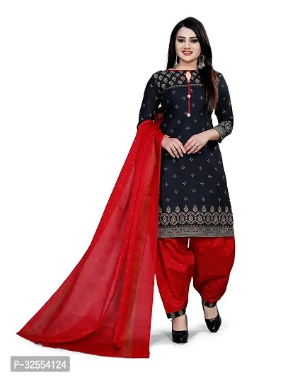 Designer Multicoloured Cotton Unstitched Dress Material Top With Bottom Wear And Dupatta Set For Women Pack Of 2-thumb2