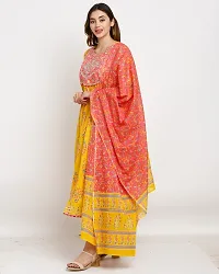 Stylish Multicoloured Cotton Embroidered Kurta Bottom and Dupatta Set For Women-thumb3