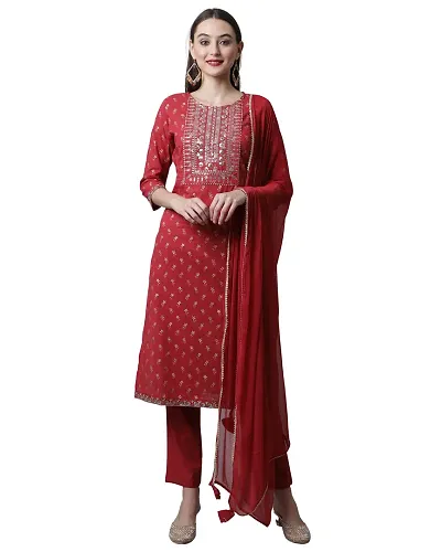 Cambric Cotton Kurta Bottom Dupatta