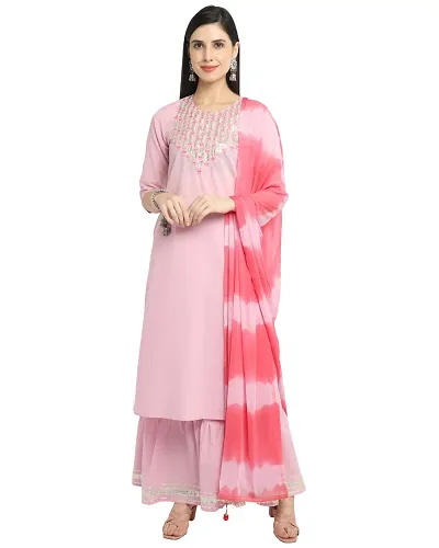 Cambric Cotton Kurta Bottom Dupatta Set