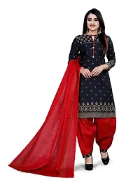 Elegant Multicoloured Crepe Printed Dress Material with Dupatta For Women Pack Of 2-thumb1