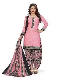 Stylish Multicoloured Cotton Printed Dress Material with Dupatta For Women Pack Of 2-thumb1