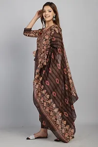 Stylish Multicoloured Cotton Blend Printed Kurta Bottom and Dupatta Set For Women-thumb3