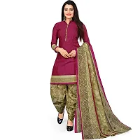 Designer Multicoloured Cotton Unstitched Dress Material Top With Bottom Wear And Dupatta Set For Women Pack Of 2-thumb1