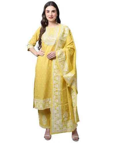 Cambric Cotton Kurta Bottom Dupatta