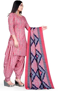 Elegant Pink Cotton Blend Printed Dress Material with Dupatta For Women-thumb2