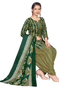 Stylish Green Cotton Blend Printed Kurta Bottom and Dupatta Set For Women-thumb3