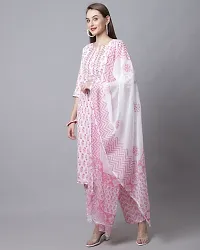 Stylish Multicoloured Cotton Printed Kurta Bottom and Dupatta Set For Women-thumb3