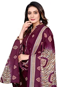 Elegant Magenta Cotton Blend Printed Dress Material with Dupatta For Women-thumb3