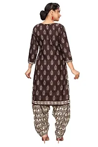 Stylish Brown Cotton Blend Printed Kurta Bottom and Dupatta Set For Women-thumb4