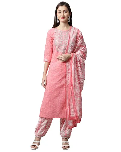 Cambric Cotton Kurta Bottom Dupatta