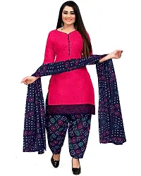 Elegant Multicoloured Crepe Printed Dress Material with Dupatta For Women Pack Of 2-thumb3