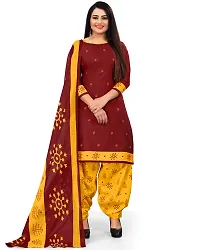 Elegant Multicoloured Crepe Printed Dress Material with Dupatta For Women Pack Of 2-thumb3