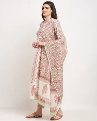 Stylish Multicoloured Cotton Printed Kurta Bottom and Dupatta Set For Women-thumb3