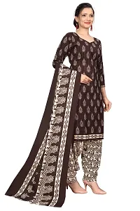 Stylish Brown Cotton Blend Printed Kurta Bottom and Dupatta Set For Women-thumb2