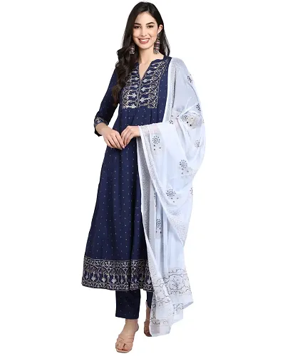 Cambric Cotton Kurta Bottom Dupatta Set