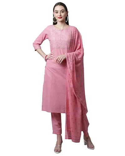 Cambric Cotton Kurta Bottom Dupatta