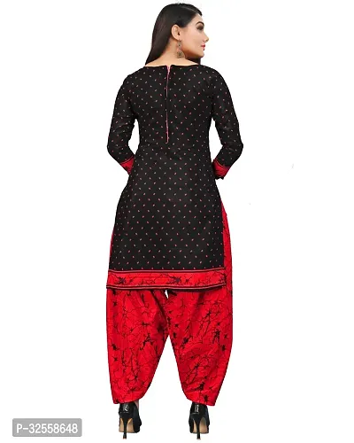 Elegant Black Cotton Blend Printed Dress Material with Dupatta For Women-thumb2