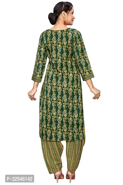 Stylish Green Cotton Blend Printed Kurta Bottom and Dupatta Set For Women-thumb5