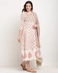 Stylish Multicoloured Cotton Printed Kurta Bottom and Dupatta Set For Women-thumb4