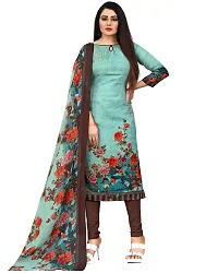 Elegant Multicoloured Crepe Printed Dress Material with Dupatta For Women Pack Of 2-thumb3