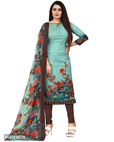 Elegant Multicoloured Crepe Printed Dress Material with Dupatta For Women Pack Of 2-thumb4