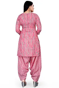 Elegant Pink Cotton Blend Printed Dress Material with Dupatta For Women-thumb3