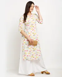 Stylish White Cotton Printed Kurta For Women-thumb4