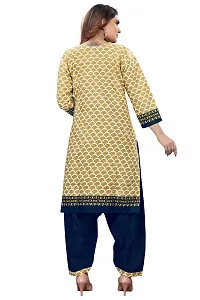 Stylish Beige Cotton Blend Printed Kurta Bottom and Dupatta Set For Women-thumb3