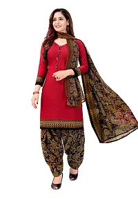 Elegant Multicoloured Crepe Printed Dress Material with Dupatta For Women Pack Of 2-thumb2