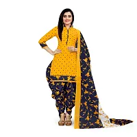 Designer Multicoloured Cotton Unstitched Dress Material Top With Bottom Wear And Dupatta Set For Women Pack Of 2-thumb1