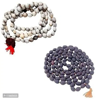 SHRI ASTHA VINAYAK Combo of Energized Original Seeds Vaijanti Mala & 108 Lotus Seeds Kamal Gatta Mala Shell Necklace