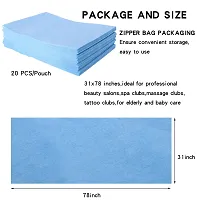 20 PCS Massage Table Sheets Sets Waterproof and Oil Proof Disposable SPA Bed Sheets Non-Woven Fabric Lash Bed Cover 31 X 70(Blue)-thumb3